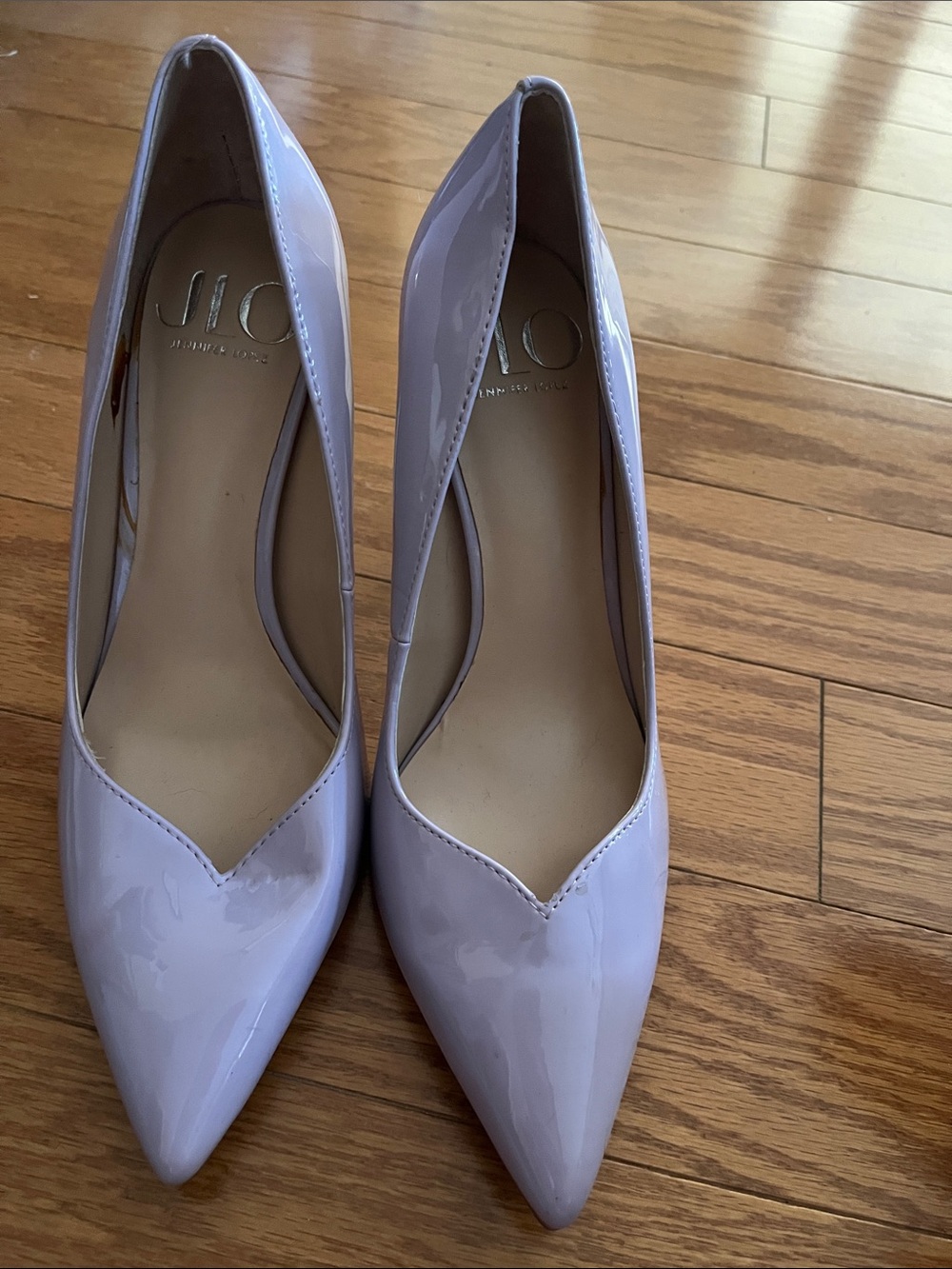 Jennifer Lopez Lilac Patent Pointed-Toe Pumps